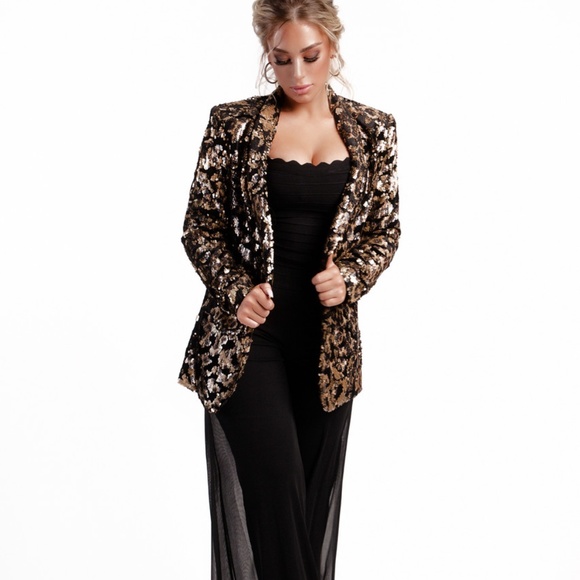 NWT Alberto Makali Leopard Sequins Jacket Size Medium